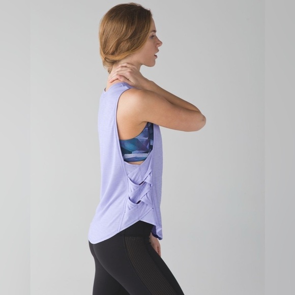 Lululemon | Var-City Muscle Tank Heathered Lilac Purple Size 10 Yoga Gym Run - Picture 2 of 9